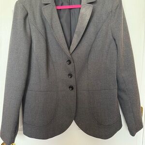 Worthington Gray Blazer Structured Shoulders Tailored Fit